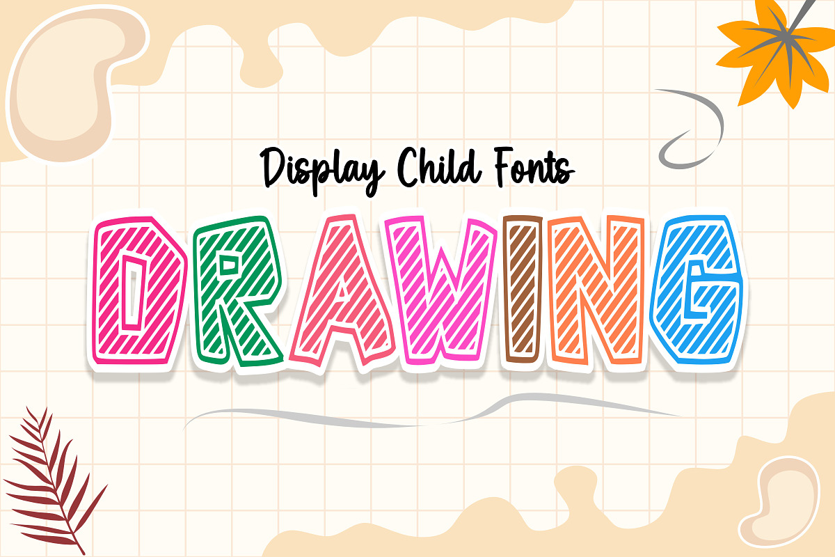 Drawing - Kids Font Types, a Font by KiddoGlyphs Studio (Photo 1 of 3)