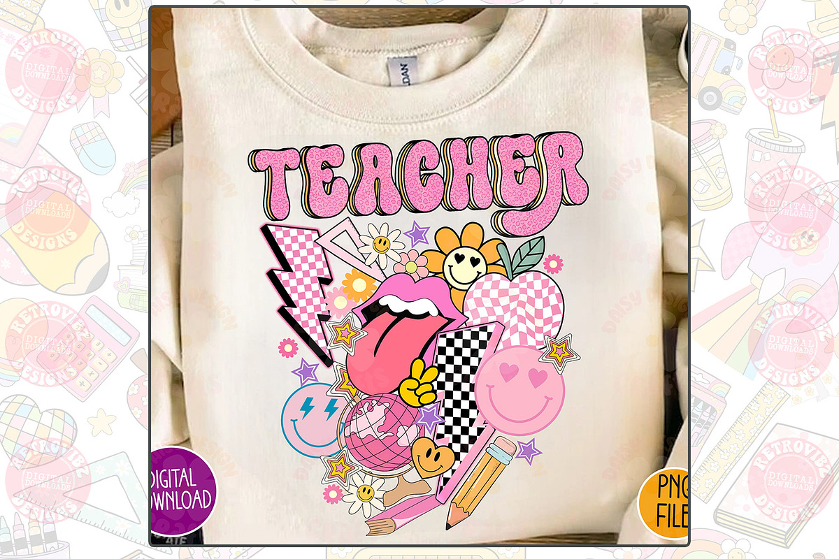 Retro Teacher Png Bundle, an Object Graphic by RETROVIBZDESIGNS (Photo 8 of 9)