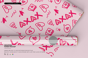 Gift Wrapping Paper Mockup, a Packaging Mockup by Custom.scene