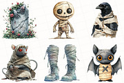 Watercolor Halloween Mummy Clipart, an Illustration by OK Design (Thumbnail 5 of 5)
