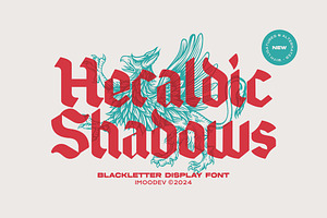 Heraldic Shadows - Bold Gothic Font, a Blackletter Font by Imoodev