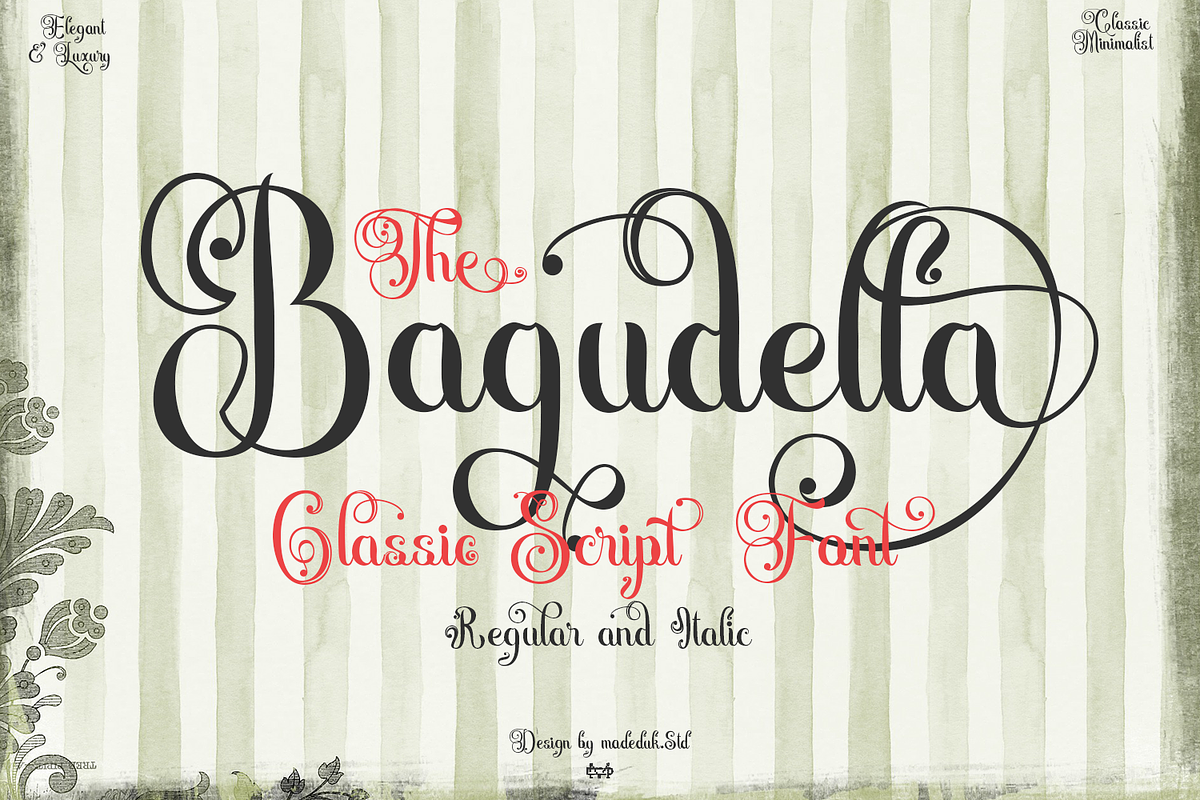 Bagundella Classic Script, a Script Font by madeDeduk (Photo 1 of 8)