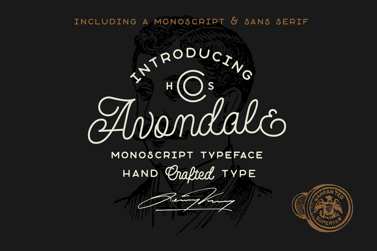 Avondale - Monoline Font DUO