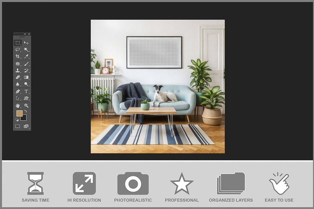 Dark Moody Wall Frame Mockup, a Product Mockup by Bruno's Shop (Photo 2 of 3)