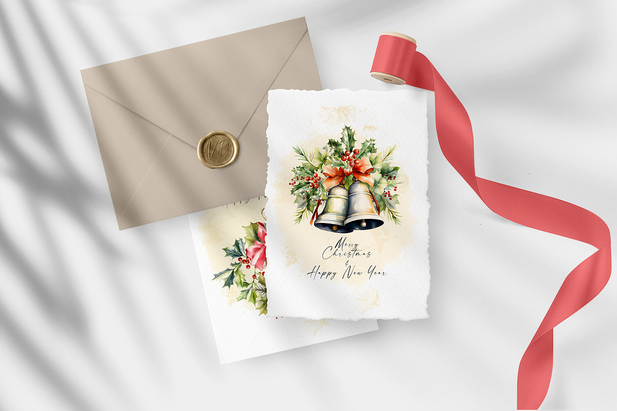Watercolor Christmas Bells, a Seasonal Illustration by Vasmila (Photo 2 of 7)