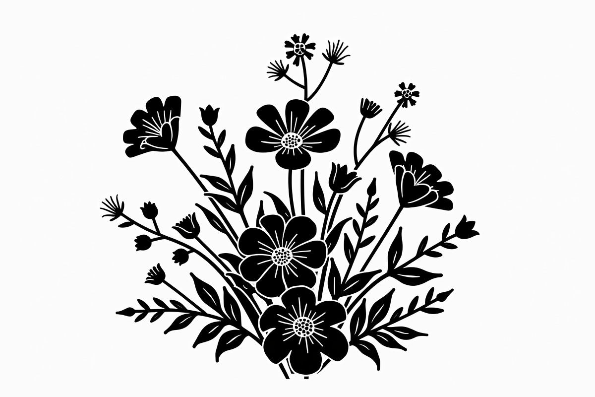 Elegant Wildflower Silhouette Bundle, an Illustration by Creativeshirt (Photo 8 of 13)