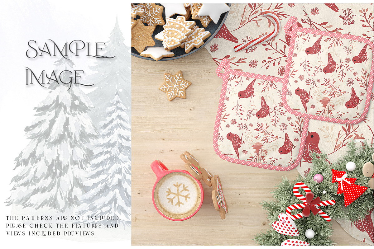 Christmas Oven Mitt & Potholders, a Product Mockup by mock-ups (Photo 8 of 16)