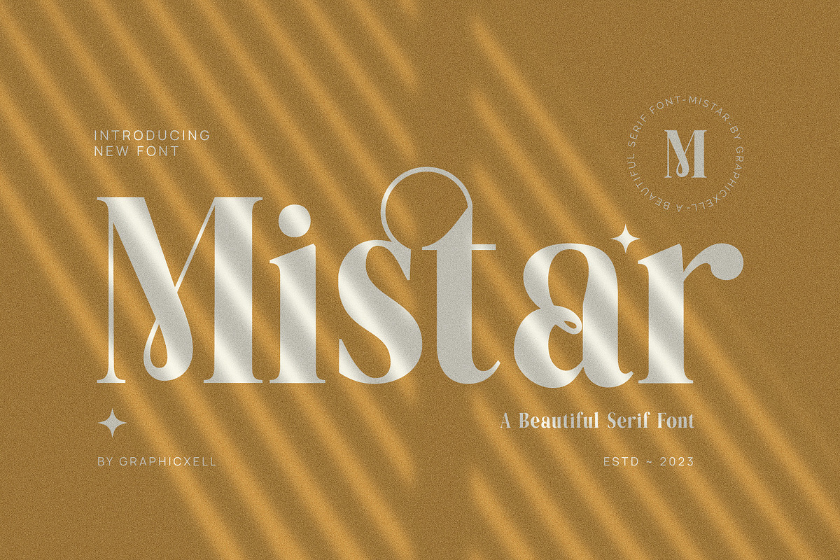 Mistar Elegant Serif Font, a Serif Font by Graphicxell (Photo 1 of 10)