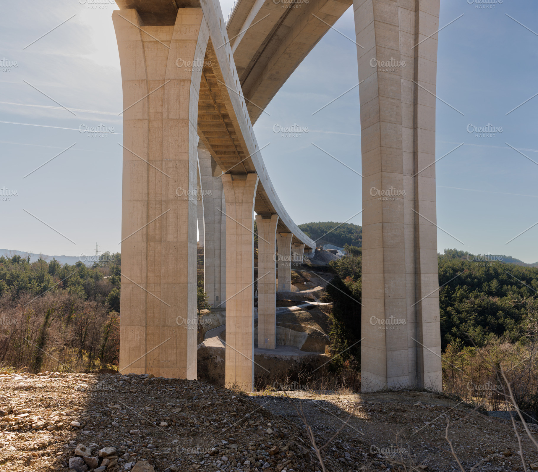 Precast concrete highway viaducts, an Industrial Photo by Bepslabor