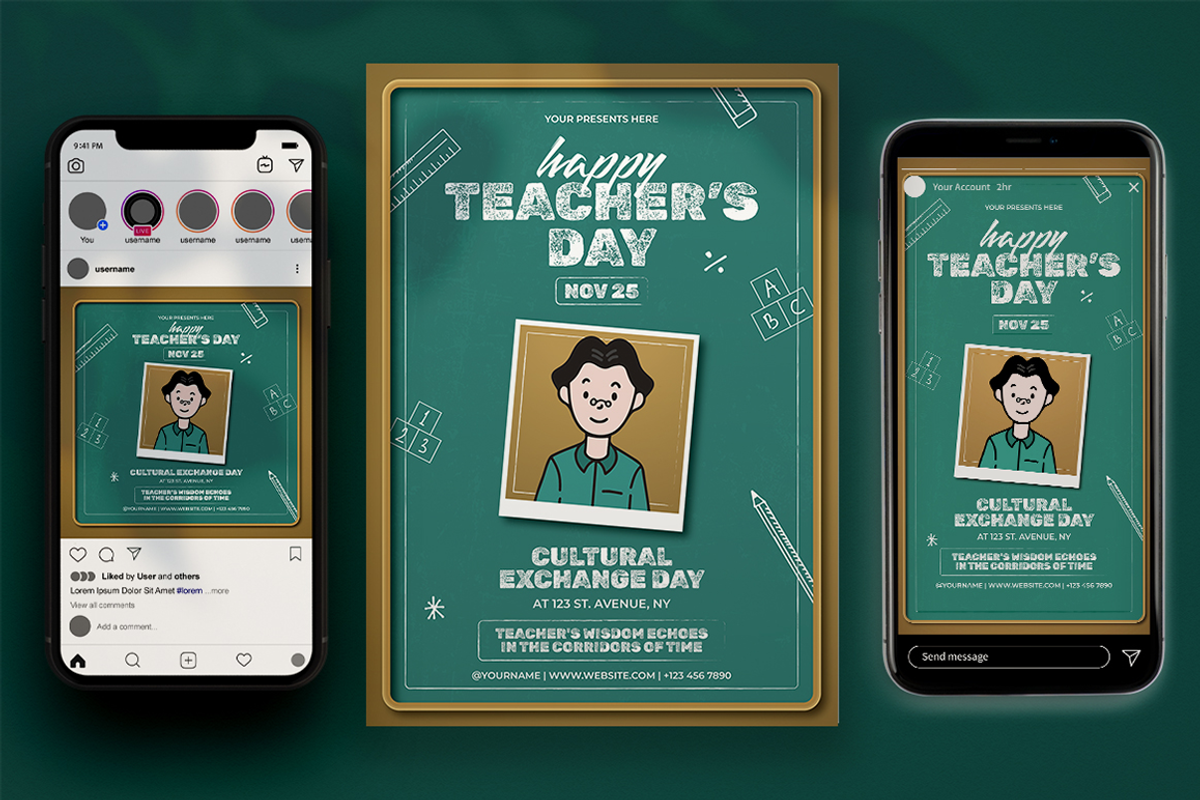 Letera - Teacher's Day Flyer Set, a Flyer Template by Attype (Photo 2 of 5)