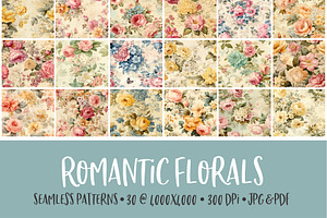 Romantic Florals Seamless Patterns