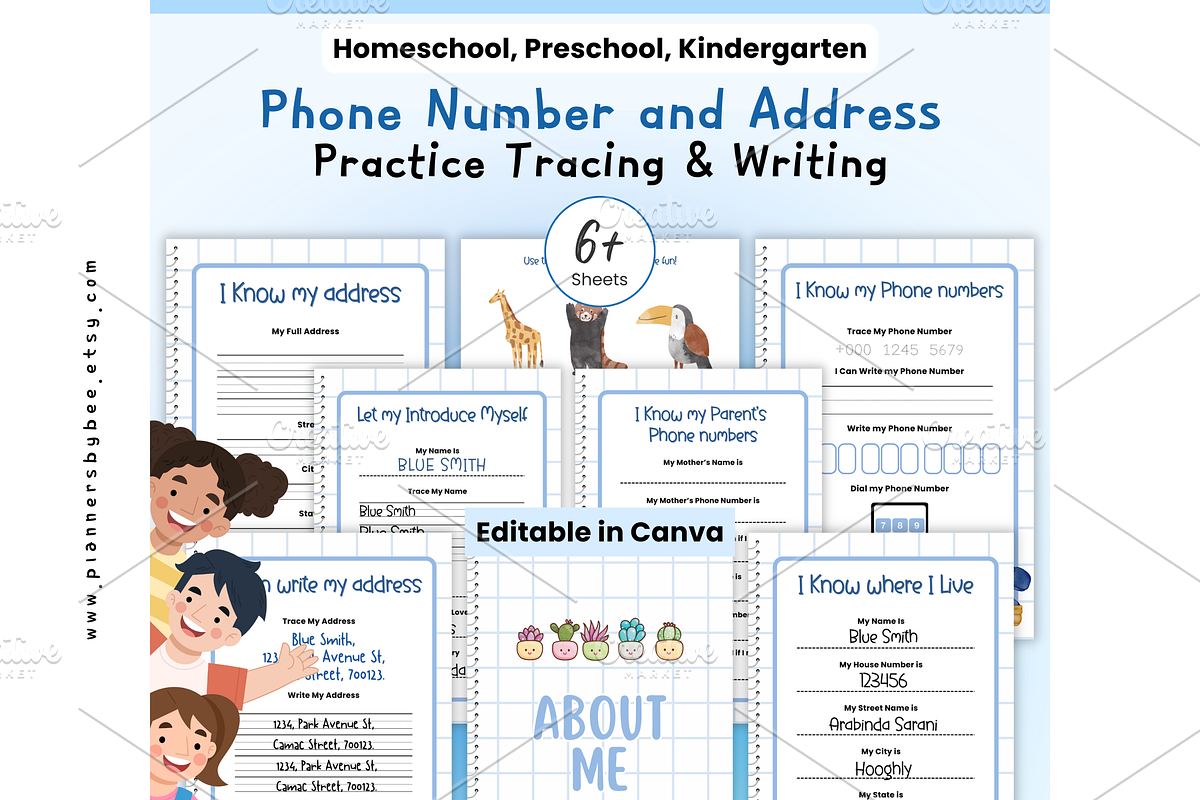 Kids Safety Info Address Number, a Print Template by PlannersByBee (Photo 1 of 2)