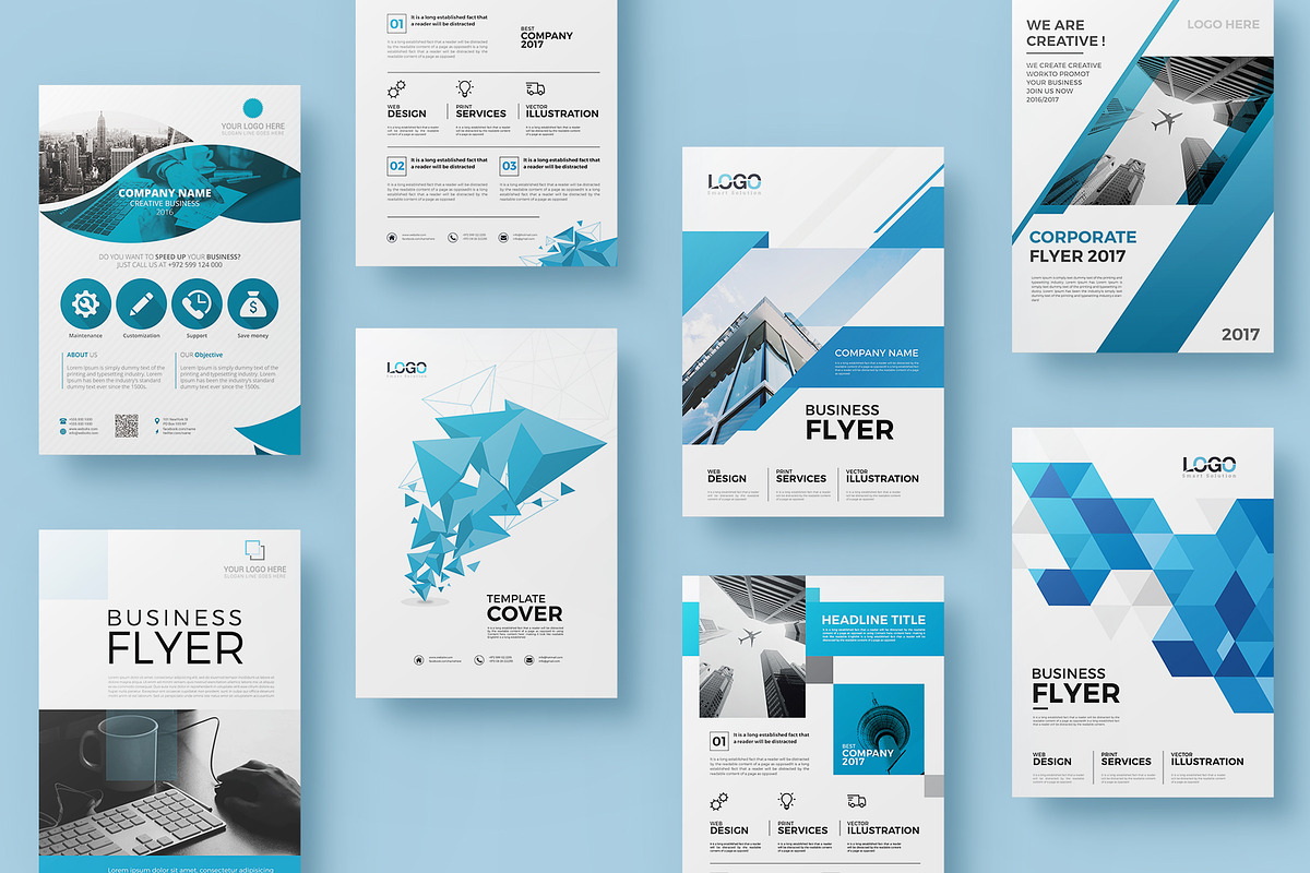 20 Corporate Flyer-Double Sided, a Flyer Template by BrochuresFactory (Photo 1 of 21)