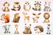 Cute Safari Animals Watercolor, an Animal Illustration by Deckar_art (Thumbnail 1 of 6)