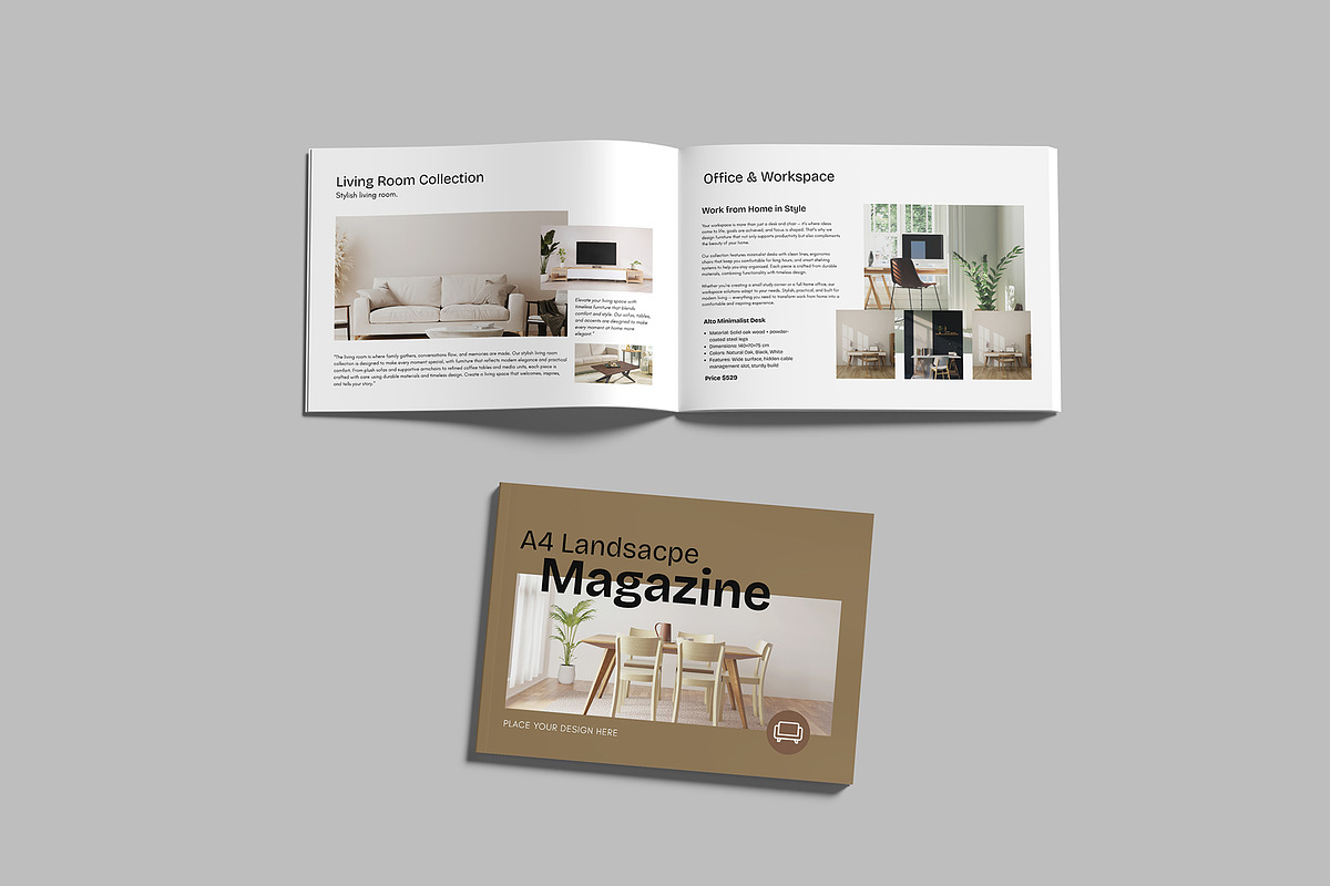 A4 Landscape Magazine Mockup, a Magazine Template by graphictime (Photo 9 of 10)