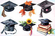 Watercolor Graduation Cap Clipart, a Seasonal Illustration by Canvas Craft (Thumbnail 4 of 5)