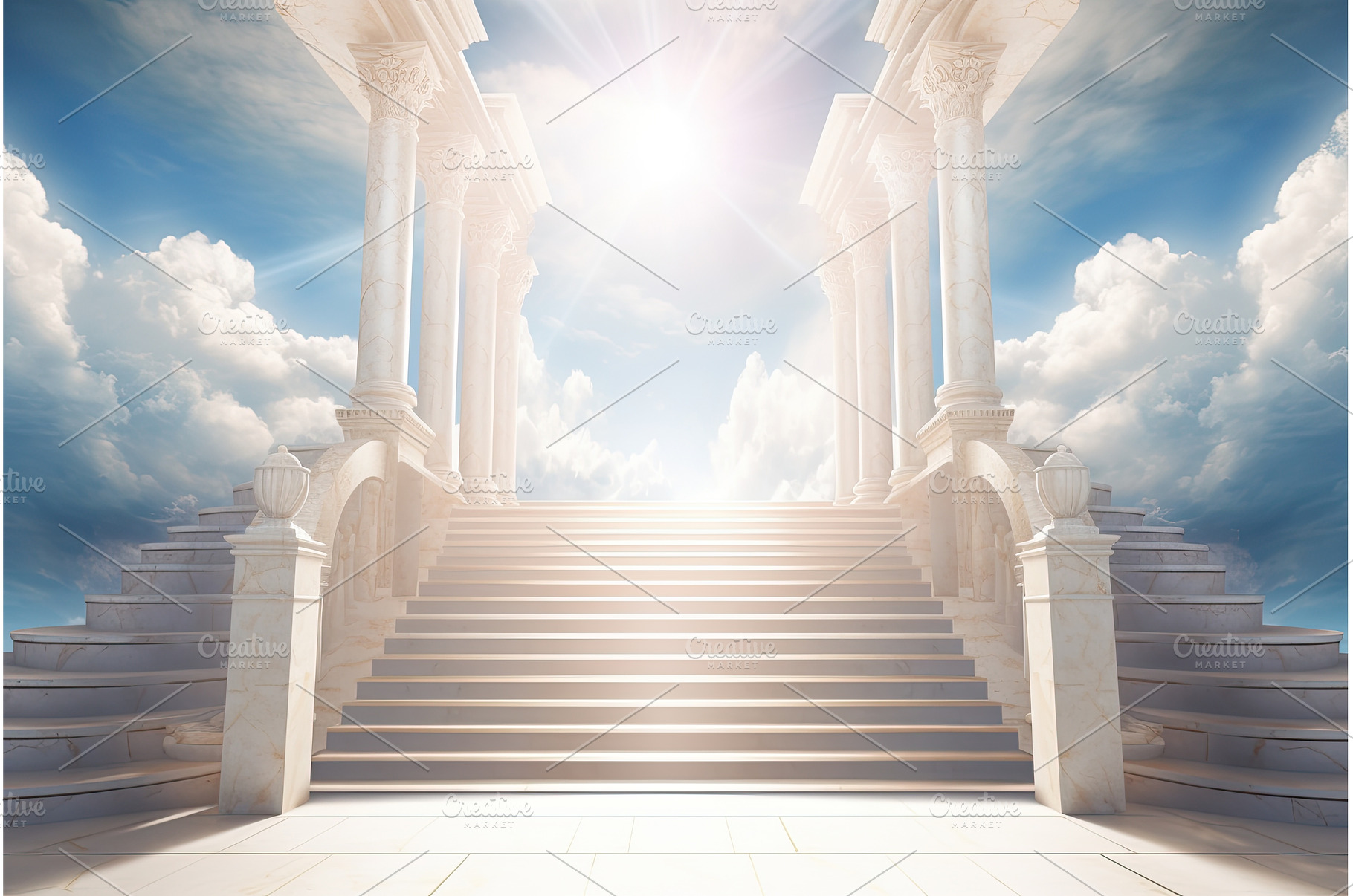 Marble staircase ascends towards, a Nature Photo by Neirfy