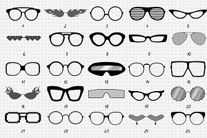 50 Photoshop Glasses Brush Stamps