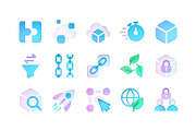 Blockchain glass 3D icons, an Icon by LAFS (Thumbnail 3 of 4)