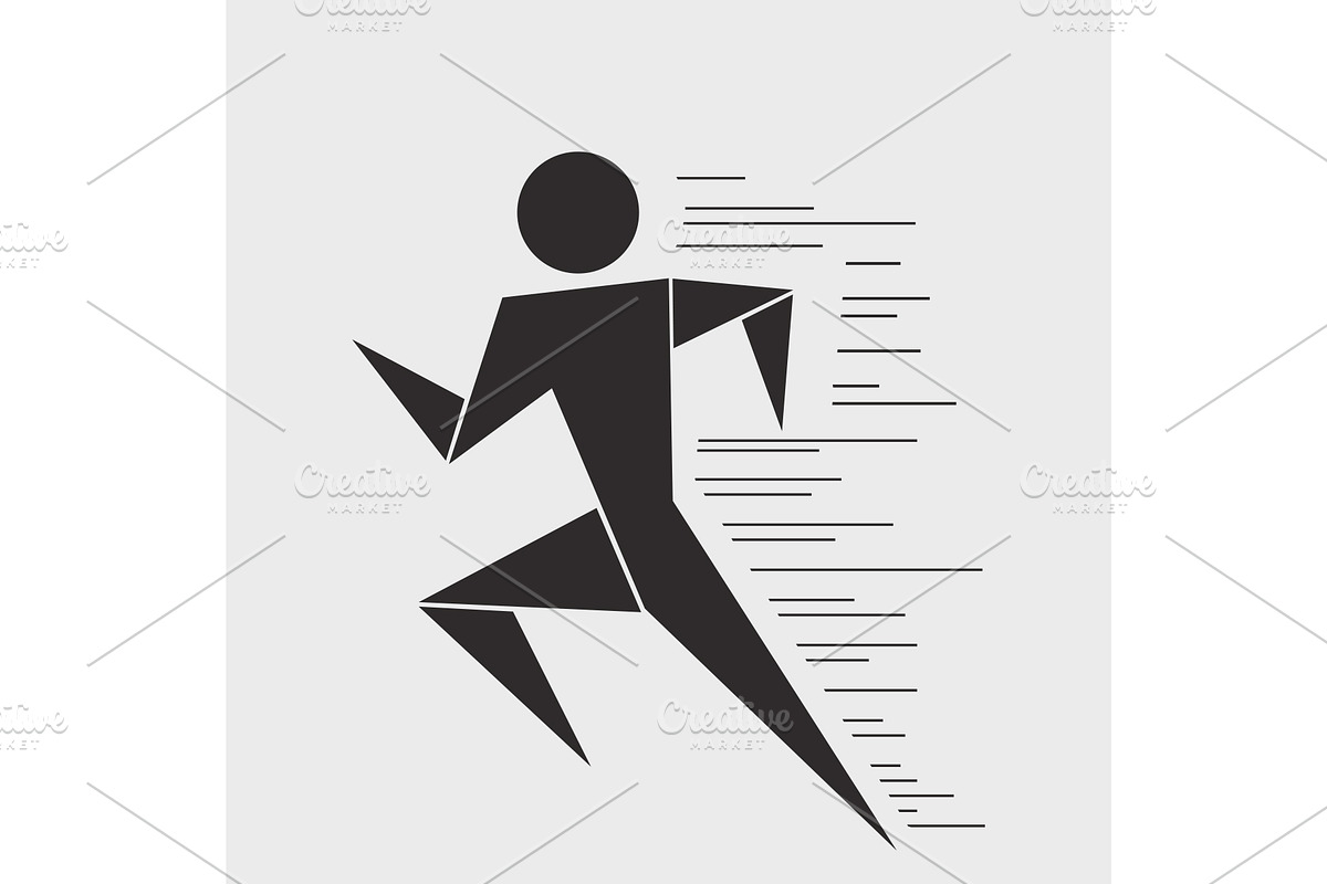 Running man. Stylish design, an Outline Icon by RODINA (Photo 1 of 3)