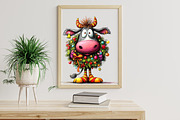 Christmas Funny Cows Clipart, an Illustration by Libby Wishes (Thumbnail 5 of 7)
