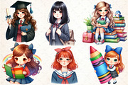 Little School Girl Sublimation, an Illustration by DreamCafeArt (Thumbnail 4 of 5)