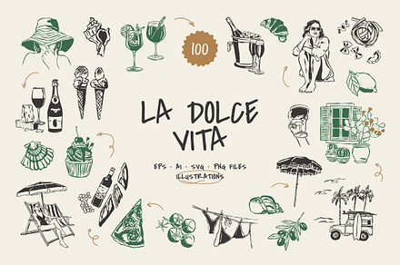La Dolce Vita Illustrations, an Object Graphic by iStar Design