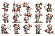 Cute Space Watercolor PNG, a Person Illustration by Nicolle's Colorful Art (Thumbnail 2 of 4)