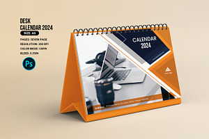 Modern Desk Calendar Template 2024