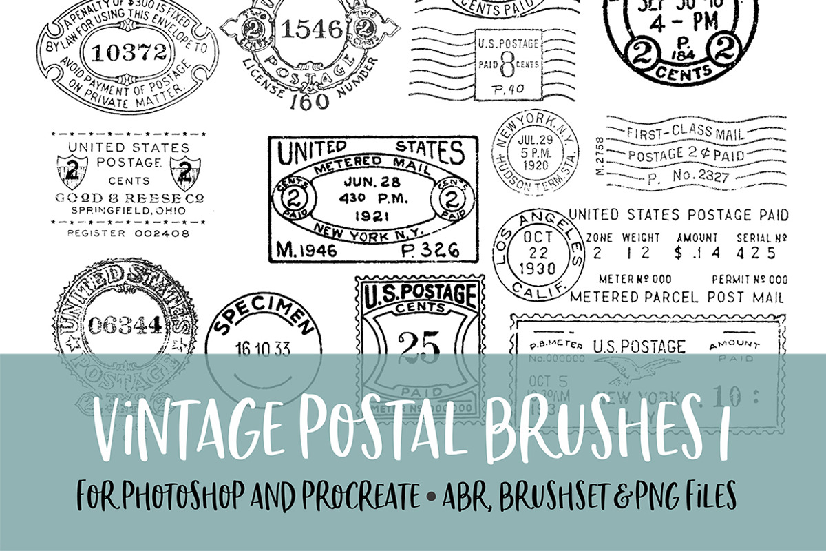 Postal Brushes for PS/PRO, a Brush Add-On by Polka Dot Pixels (Photo 1 of 4)