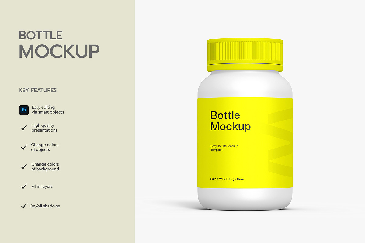 Pills Bottle PSD Mockup, a Packaging Mockup by graphypix (Photo 2 of 4)