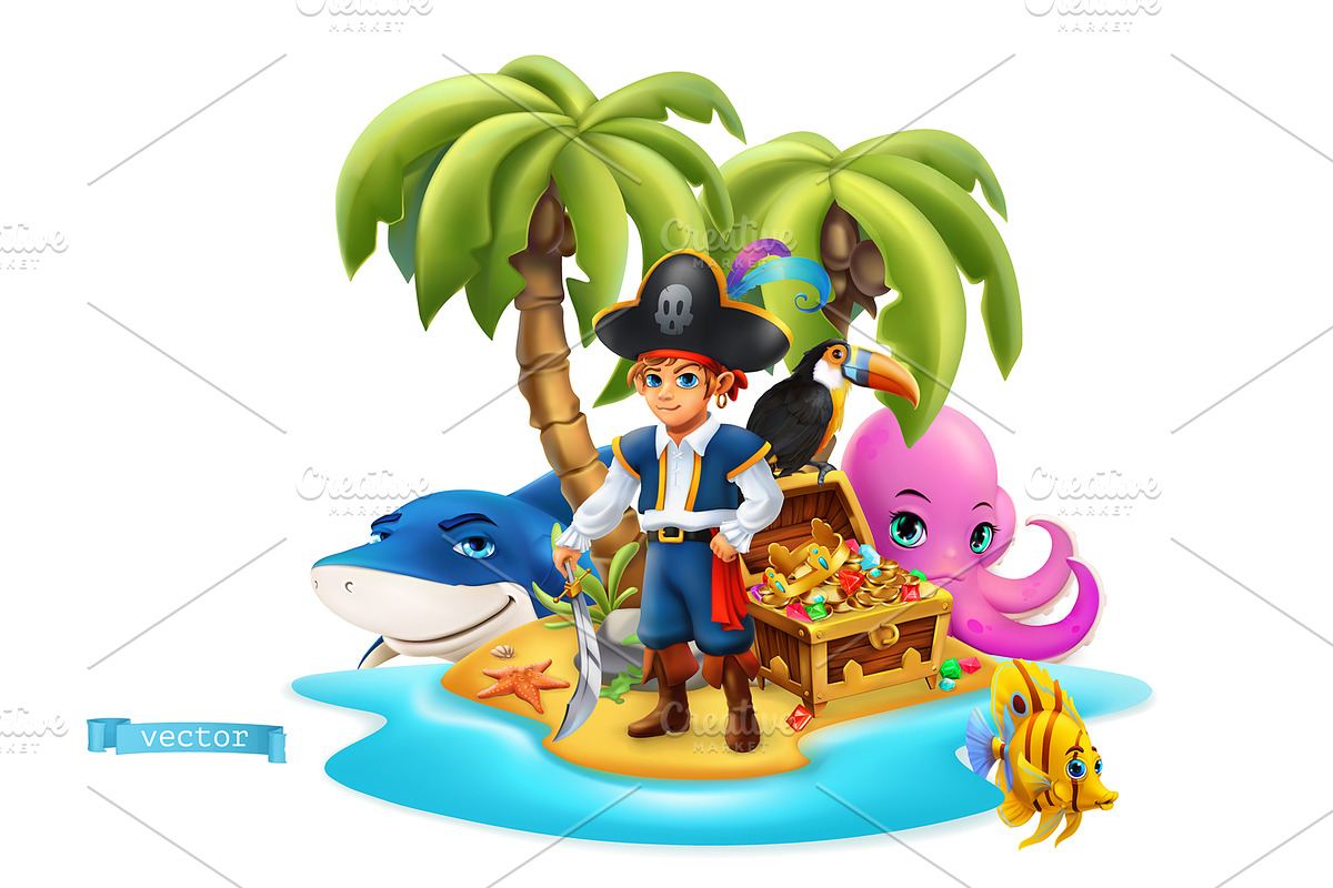 Pirate party. Children holiday, game, an Icon by Allevinatis Studio (Photo 2 of 8)
