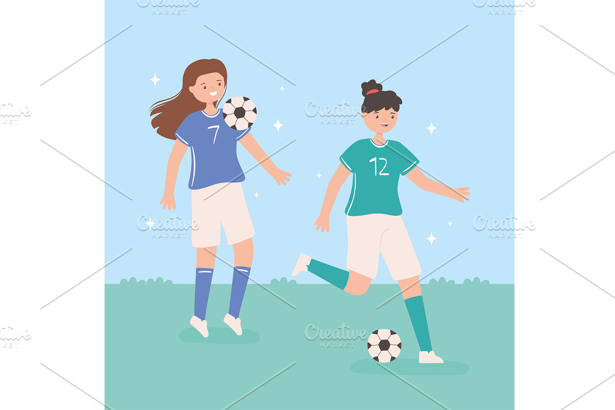soccer women and ball, a Person Illustration by studiogstock