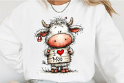 Whimsical Valentine Cow Clipart, an Illustration by OK Design (Thumbnail 5 of 6)