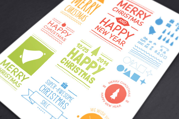 Hand Drawn Christmas Badges