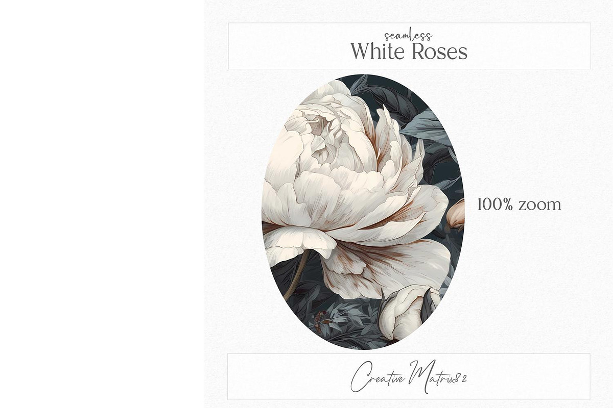 Watercolor White Roses Digital Paper, a Texture Graphic by Creative Matrix82 (Photo 5 of 5)