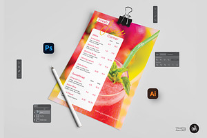 Juice & Drinks Menu Flyer Template