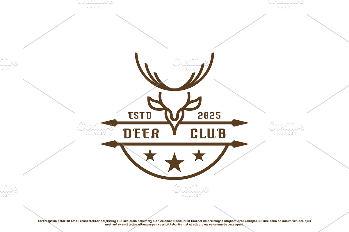 Deer Hunter Badge  Logo Design Icon, a Branding & Logo Template by Morvana Crew