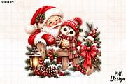 Santa with Cute Owl Christmas PNG, an Object Graphic by Cut File (Thumbnail 1 of 3)