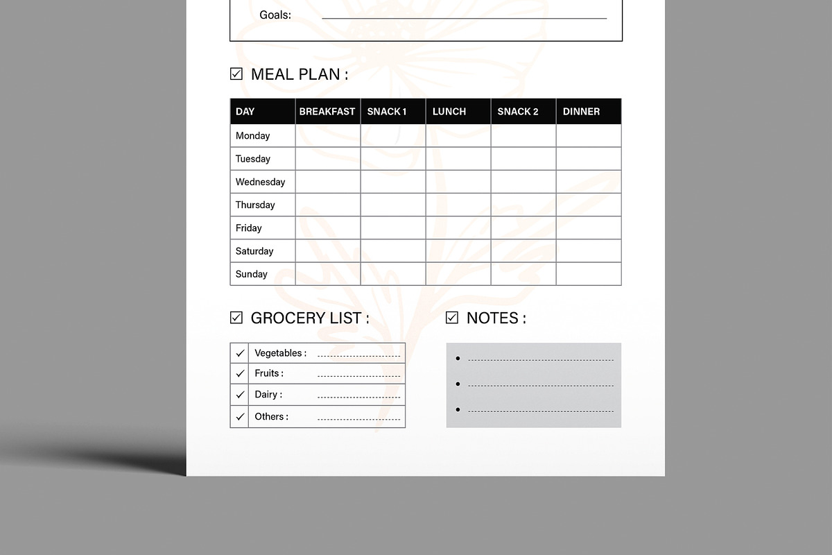 Weekly Diet Planner Template Layout, a Stationery Template by MightyDesign (Photo 5 of 8)