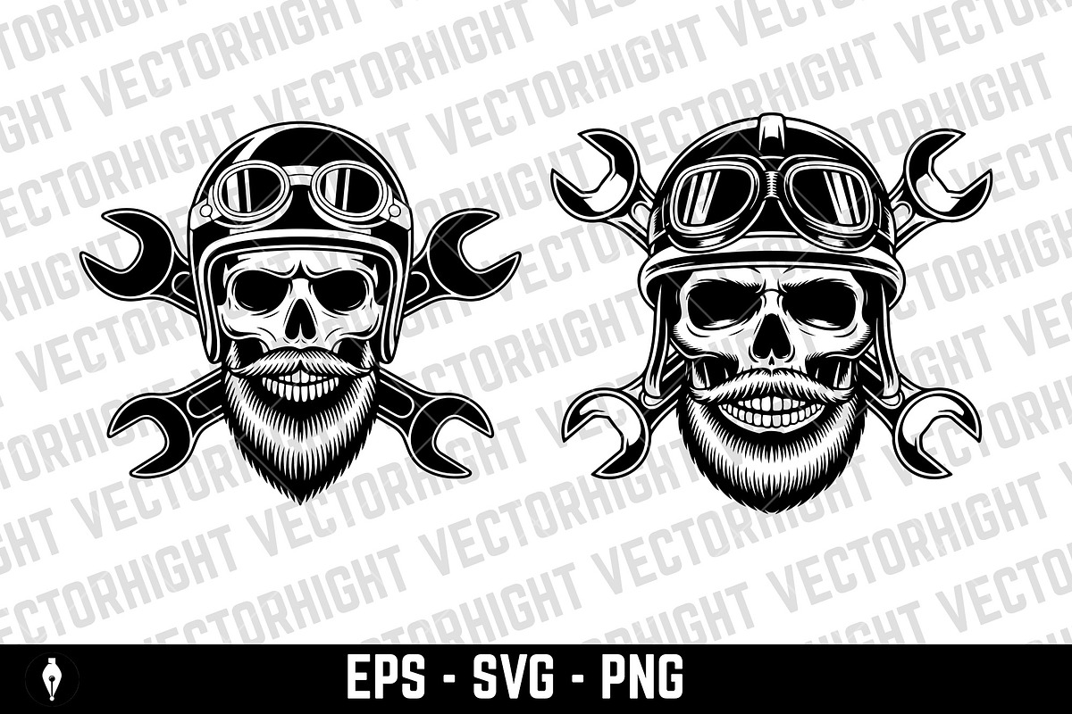 illustration of a bearded skull, a Person Illustration by Vectorhight (Photo 2 of 3)