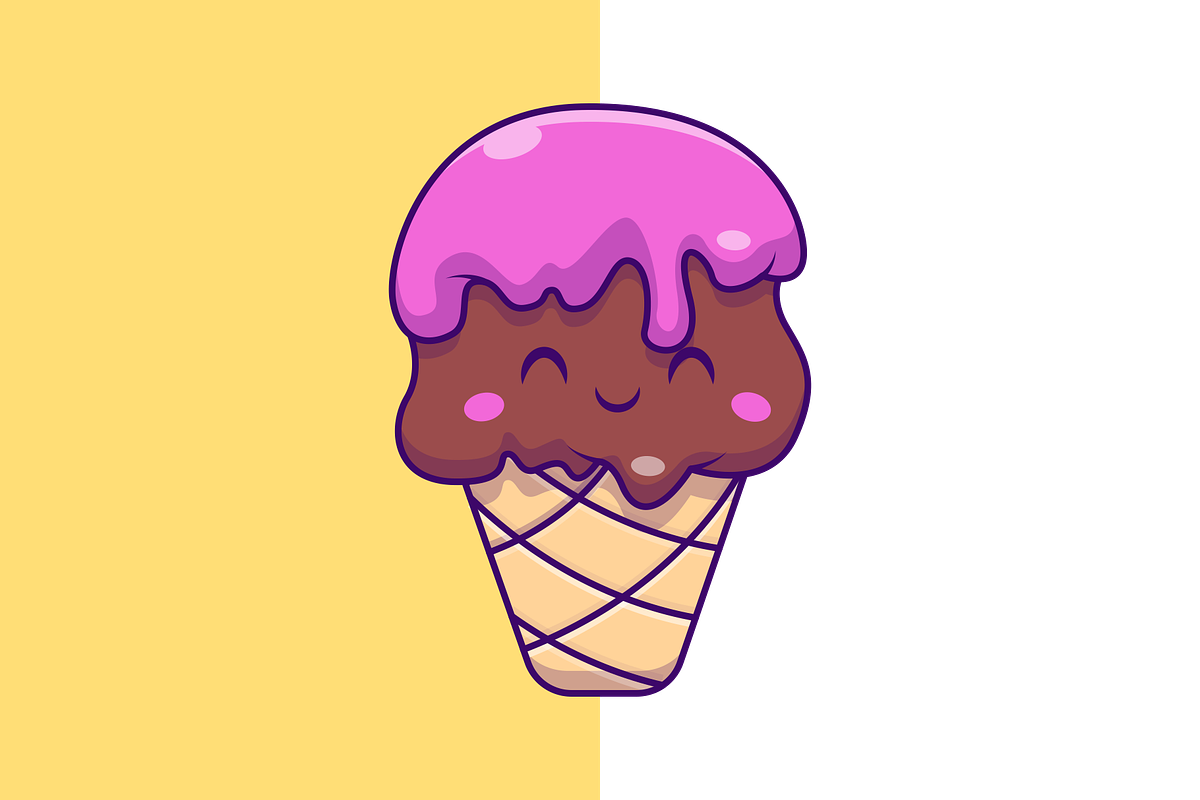Cute Ice Cream Cone Cartoon, a Food Illustration by Artstorystudio (Photo 2 of 3)