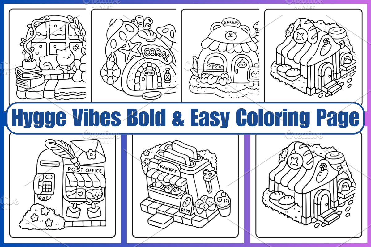 Hygge Vibes Coloring Pages For Adult, a Decorative Illustration by Coco Bloom (Photo 1 of 4)