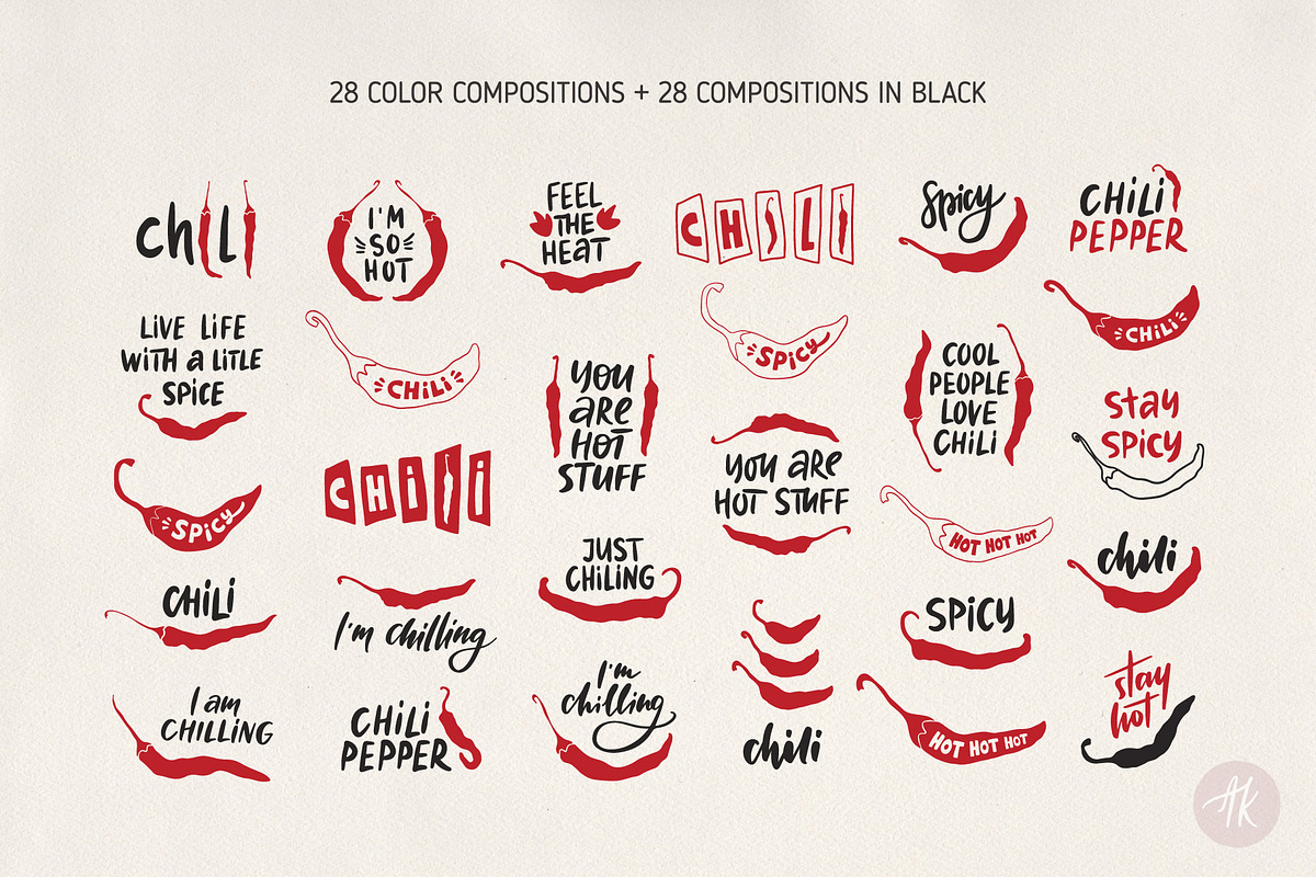 Chili Peppers Set, an Illustration by Alena Koval (Photo 6 of 18)