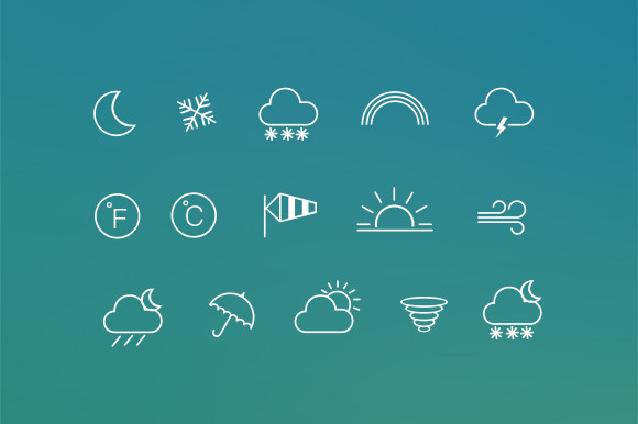 15 Weather Line Icons