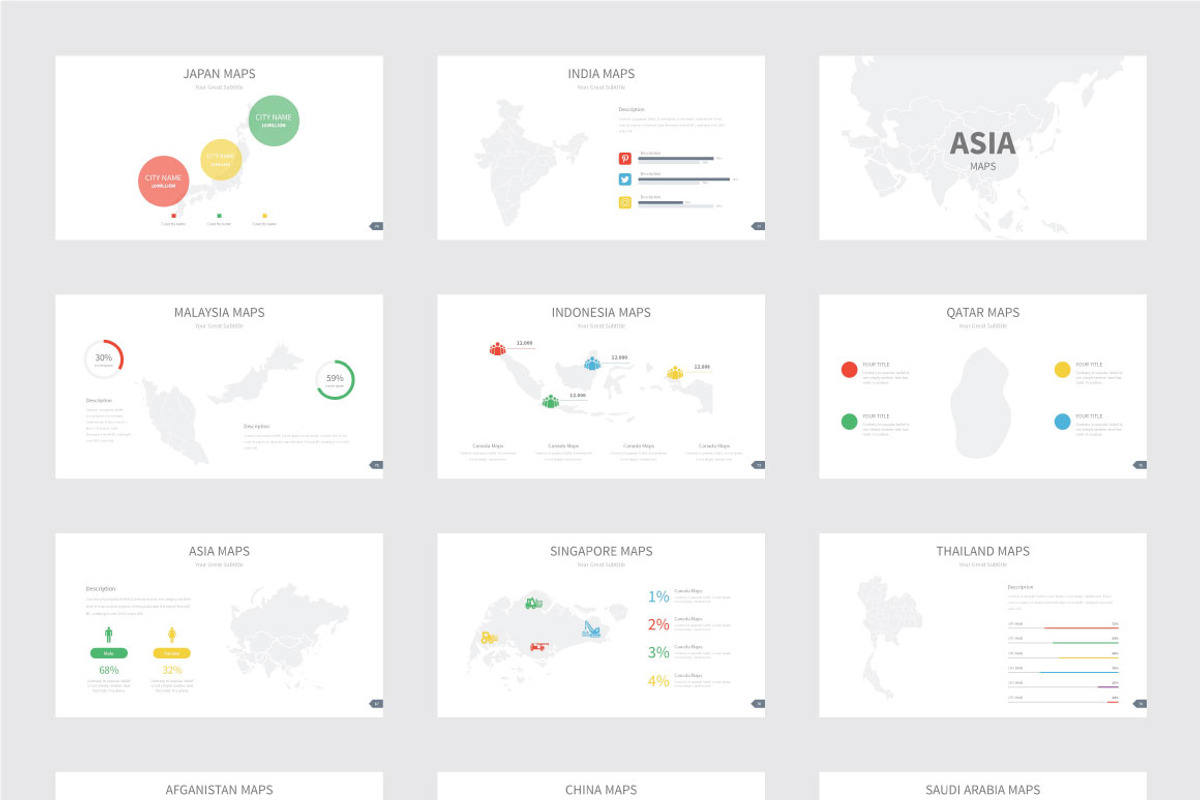 Maps Infographics Slides, a Presentation Template by Rystudio (Photo 5 of 6)