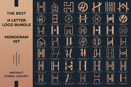 Letter H Logo Bundle Monogram Set