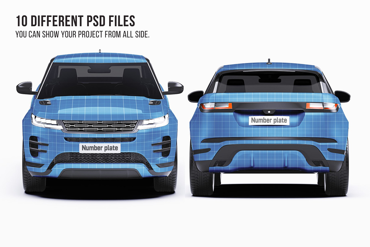 Luxury Compact SUV Wrap Mockup Set, a Product Mockup by Halal Graphic Studio (Photo 8 of 15)