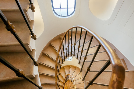 Spiral staircase in interior