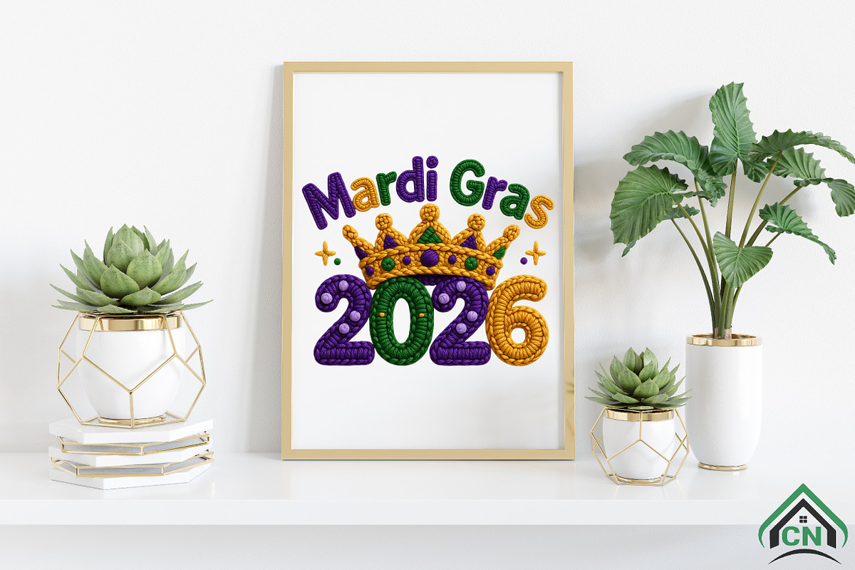 Mardi Gras 2026 Crochet PNG, an Illustration by Craft Nest (Photo 3 of 4)